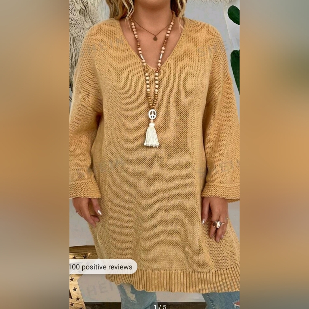 Plus Size Drop Shoulder Sweater